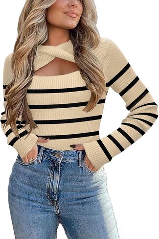 Zeagoo Womens Short Sleeve T Shirts 2024 Summer Casual Knit Slim Fit Trendy Basic Cute Sweater Tops in Saudi Arabia
