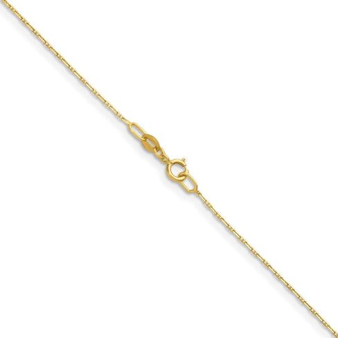 JewelryWeb 14k الذهب الأصفر الصلب 1mm سفينة بحرية مارينر مرساة سلسلة قلادة 20 بوصة سلسلة قلادة للنساء والرجال in Saudi Arabia