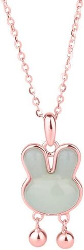 14K Gold Jade Rabbit Necklace, Delicate Rabbit Pendant Necklace - Perfect Birthday and Mother's Day Gift for Mother, Wife and Girlfriend in Saudi Arabia