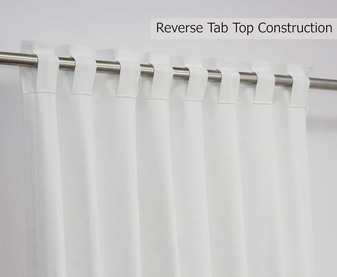 COTTON CRAFT White Curtains 84 Inch Length – 4 Panels Thick Cotton Duck Fabric Reverse Tab Top Window Drapes with Tie Backs – Light Filtering Privacy Curtains – 50 x 84 in Kuwait