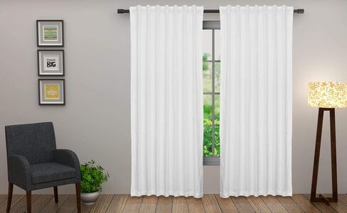 COTTON CRAFT White Curtains 84 Inch Length – 4 Panels Thick Cotton Duck Fabric Reverse Tab Top Window Drapes with Tie Backs – Light Filtering Privacy Curtains – 50 x 84 in Kuwait