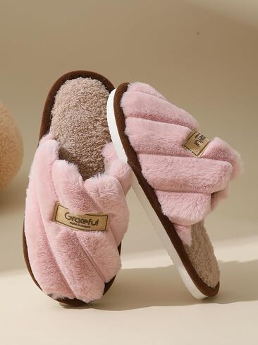 Womens Winter Slippers Warm Memory Foam Comfy House Slippers with Anti-Skid Rubber Sole for Indoor and Outdoor in Saudi Arabia