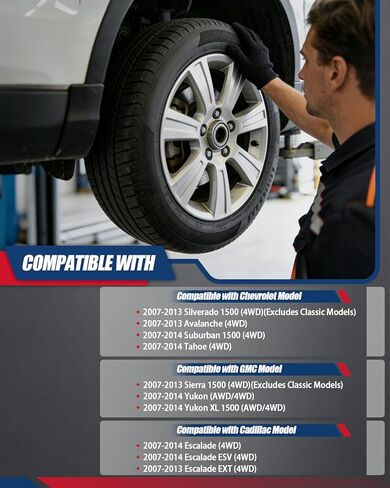 Front Wheel Bearing Hub Assy for 2007-2013 Chevrolet Silverado 1500, Avalanche, GMC Sierra 1500, Cadillac Escalade; 2007-2014 Chevrolet Tahoe, Suburban, GMC Yukon, Yukon XL 1500, 515096 for 4WD AWD in Kuwait