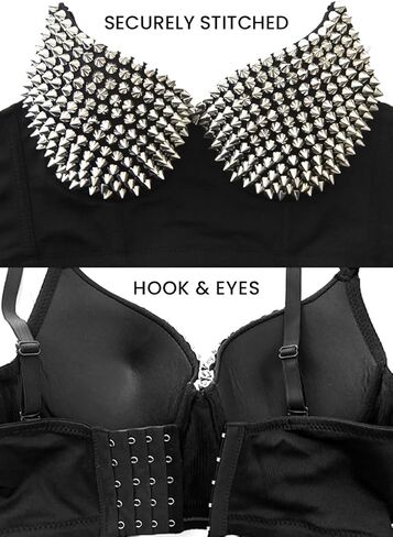 Women Spiked Studded Punk Goth Rivet Bustier Corset Crop Tops in Saudi Arabia