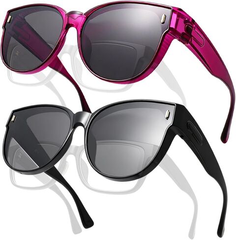 JALEBI Polarized Fit Over Glasses Sunglasses for Women Large Round Cat Eye Shades UV400 Protection Lightweight for Driving in Saudi Arabia