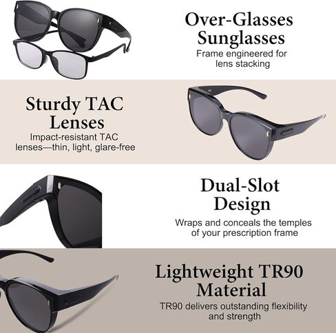 JALEBI Polarized Fit Over Glasses Sunglasses for Women Large Round Cat Eye Shades UV400 Protection Lightweight for Driving in Saudi Arabia
