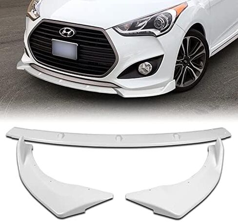 EPARTS 3 Pieces Style Front Bumper Lip Spoiler Splitter Chin Side Body Kit Trim Protection Compatible with 2013-2017 Hyundai Veloster Turbo Model Only (Painted Black) in Saudi Arabia