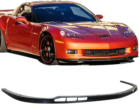 الشفة الأمامية الممتصة للصدمات متوافقة مع 2005-2013 Chevy Corvette C6، لمسة نهائية للشفاه الأمامية من البولي يوريثان باللون الأسود على طراز المصنع أسفل جناح الذقن، إضافة من قبل IKON MOTORSPORTS، 2007 2008 2009 2010 2011 2012 in Saudi Arabia