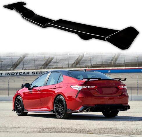 جناح جناح سبويلر مقاس 57 بوصة أسود لامع، متوافق مع 2018-2024 Toyota Camry SE/XSE/LE/XLE/TRD و2018-2020 Honda Accord LX/Sport/EX/Touring، جناح خلفي عالي الركل (أسود لامع) in Kuwait
