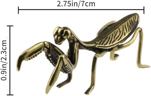 Solid Copper Brass Mantis Small Ornament, Antique Copper Micro Sculpture Tea Pet with Exquisite Details, 1pc in Saudi Arabia