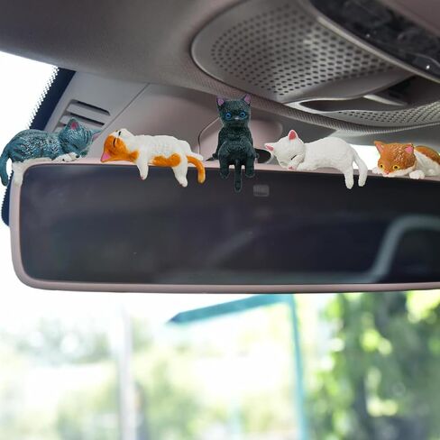 10 قطع تماثيل صغيرة للقطط - ديكور لطيف للقطط من الراتنج للوحة قيادة السيارة، المكتب، المنزل | منحوتة كيتي متينة ورائعة، زخارف مصغرة للقطط in Kuwait