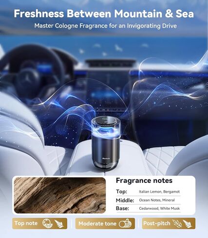 P3 2026 معطر هواء السيارة الذكية المحدث، موزع عطر فاخر للسيارة الجديدة، تشغيل/إيقاف تلقائي، كثافة قابلة للتعديل تدوم طويلاً لمدة 4 أشهر، هدايا معطرة للسيارات للنساء والرجال in Kuwait