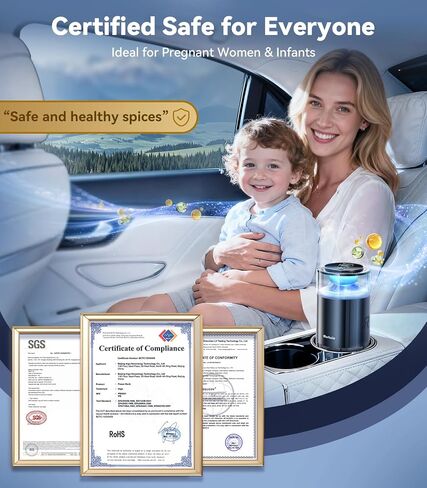 P3 2026 معطر هواء السيارة الذكية المحدث، موزع عطر فاخر للسيارة الجديدة، تشغيل/إيقاف تلقائي، كثافة قابلة للتعديل تدوم طويلاً لمدة 4 أشهر، هدايا معطرة للسيارات للنساء والرجال in Kuwait