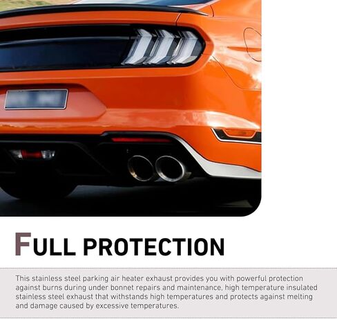 Car Exhaust Pipe Connector Kit, Stainless Steel Diesel Heater Exhaust Pipe, 5.11" x 1.06" Exhaust Pipes Connector with 2 Clamps, Straight Corrugated Air Heater Pipes Tube Connectors (Silver) in Kuwait