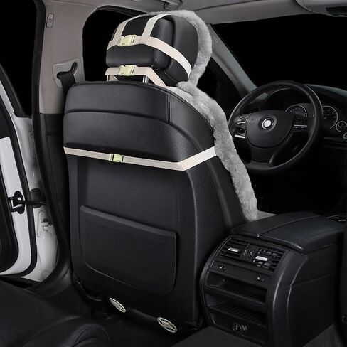 Real Genuine Sheepskin Seat Covers for Cars SUV Trucks Van RV Front Seats Sheepskin Car Seat Covers Sheepskin Automotive Seat Covers Fuzzy Fleece Fur Car Seat Covers Universal Gray (1 Piece) in Kuwait