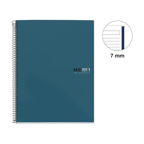 MIQUELRIUS - دفتر ملاحظات مضاد للفيروسات - غطاء صلب مضاد للبكتيريا من الورق المقوى الصلب للغاية، A4، 80 ورقة مسطرة أفقية بوزن 90 جم، 4 مثقاب، لون المحيط in Saudi Arabia