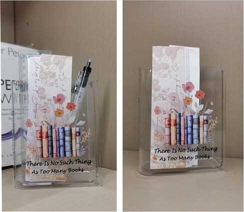 حاملات الإشارات المرجعية ديكور رف الكتب، ملحق منظم مكتب المنزل، حامل قلم رصاص لعلامات الكتب، هدايا لمحبي كتب الأصدقاء (زهرة) in Kuwait