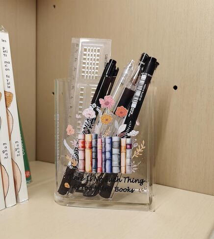 حاملات الإشارات المرجعية ديكور رف الكتب، ملحق منظم مكتب المنزل، حامل قلم رصاص لعلامات الكتب، هدايا لمحبي كتب الأصدقاء (زهرة) in Kuwait