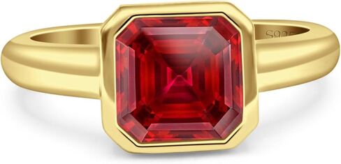 OMRANII Asscher Cut 8mmX8mm مجموعة إطار ممتازة سوليتير خاتم الخطوبة للنساء أفضل هدية عيد ميلاد أحجار زركونيا مكعبة 925 فضة استرلينية in Saudi Arabia
