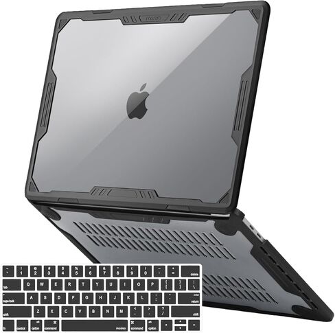 MOSISO Compatible with MacBook Pro 13 inch Case M2 2026-2016 A2338 M1 A2251 A2289 A2159 A1989 A1708 A1706, Symmetric Geometric Heavy Duty Hard Shell Case with TPU Bumper&Keyboard Cover, Black in Saudi Arabia