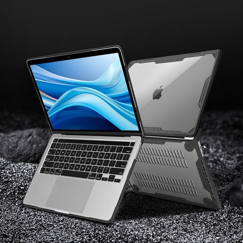 MOSISO Compatible with MacBook Pro 13 inch Case M2 2026-2016 A2338 M1 A2251 A2289 A2159 A1989 A1708 A1706, Symmetric Geometric Heavy Duty Hard Shell Case with TPU Bumper&Keyboard Cover, Black in Saudi Arabia