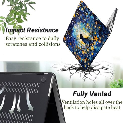 Shell Compatible with MacBook Pro 14 inch Case 2025-2021 Release A3434 M5 A3401 A3185 A3112 M4 A2992 A2918 M3 A2779 M2 A2442 M1 Chip, Laptop Hard Cover for Pro 14.2'',Cats & Flowers in Kuwait