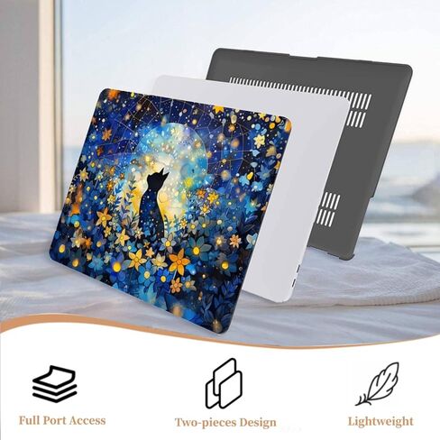 Shell Compatible with MacBook Pro 14 inch Case 2025-2021 Release A3434 M5 A3401 A3185 A3112 M4 A2992 A2918 M3 A2779 M2 A2442 M1 Chip, Laptop Hard Cover for Pro 14.2'',Cats & Flowers in Kuwait