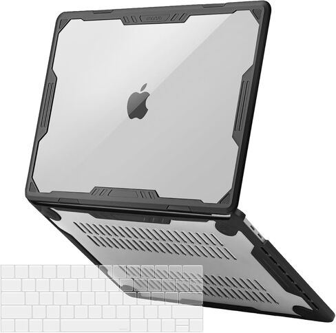 MOSISO Compatible with MacBook Pro 13 inch Case M2 2026-2016 A2338 M1 A2251 A2289 A2159 A1989 A1708 A1706, Symmetric Geometric Heavy Duty Hard Shell Case with TPU Bumper&Keyboard Cover, Black in Saudi Arabia