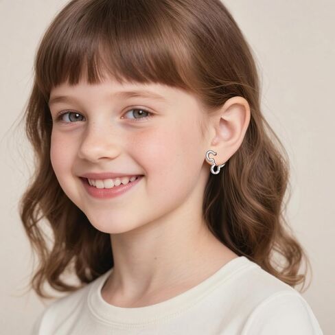 Sterling Silver Mouse Earrings - Sparkle Cubic Zirconia Cute Mouse-Shaped Hoop Earring Hypoallergenic Lightweight Lovely Jewelry Gifts for Her Teens Daughter Granddaughter Niece in Saudi Arabia