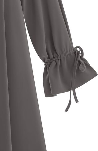 Muslim Dresses for Women Long Sleeve Tie Cuffs Islamic Prayer Dress Abaya Kaftan Dubai Casual Dress in Saudi Arabia