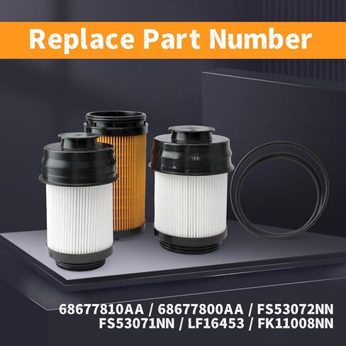 68677800AA فلتر الوقود فاصل المياه 68677810AA مجموعة فلتر الزيت متوافقة مع دودج رام 2500 3500 4500 5500 2025 2026 لمحركات الديزل التوربينية Cummins 6.7L، استبدل LF16453 FK11008NN in Kuwait
