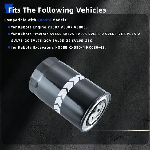 1K947-43172 Fuel Filter for Kubota SVL65 SVL75 SVL95 KX080 V2607 V3307 V3800 Replace 1K947-43170 1G390-43170 P550643 WF10634 in Saudi Arabia