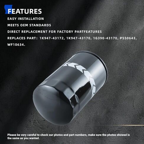 1K947-43172 Fuel Filter for Kubota SVL65 SVL75 SVL95 KX080 V2607 V3307 V3800 Replace 1K947-43170 1G390-43170 P550643 WF10634 in Saudi Arabia