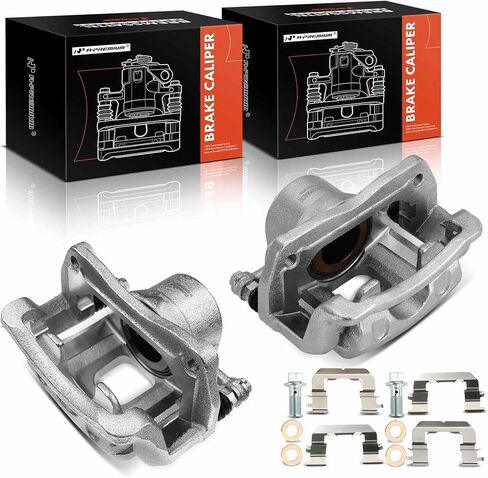 A-Premium Disc Brake Caliper Assembly with Bracket Compatible with Select Hyundai and Kia Models - Santa Fe 2010-2012, Sorento 2011-2013 - Front Driver and Passenger Side, 2-PC Set in Saudi Arabia