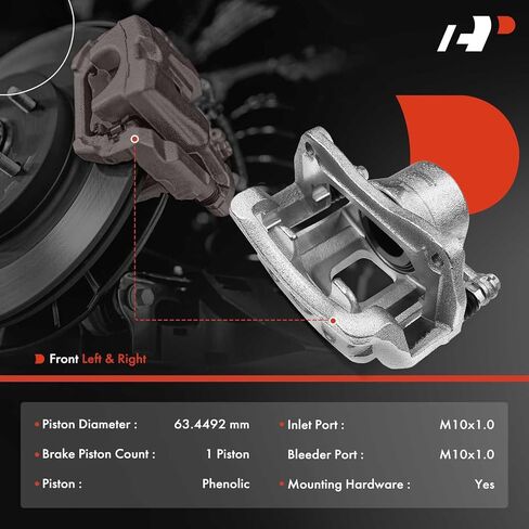 A-Premium Disc Brake Caliper Assembly with Bracket Compatible with Select Hyundai and Kia Models - Santa Fe 2010-2012, Sorento 2011-2013 - Front Driver and Passenger Side, 2-PC Set in Saudi Arabia