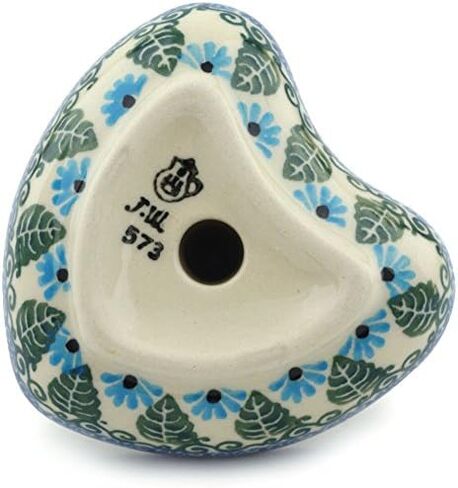 حامل خاتم فخار بولندي 3 بوصة Forget Me Not Made من Ceramika Artystyczna in Kuwait