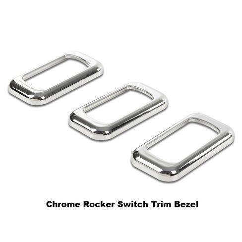 إطار ALLGOOD Rocker Switch، متوافق مع Peterbilt Kenworths Freightliners، حامل مفتاح Rocker Plain Snap Mount، مجموعة 3 قطع، كروم in Saudi Arabia