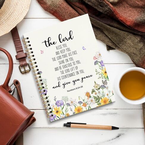 Christian Bible Floral Journal Notebook, Religious Scripture Prayer Flowers Notebooks for School Work College, Bible Notes Journal for Women, Bible Study A5 Spiral Notebook with Bible Verses in Kuwait