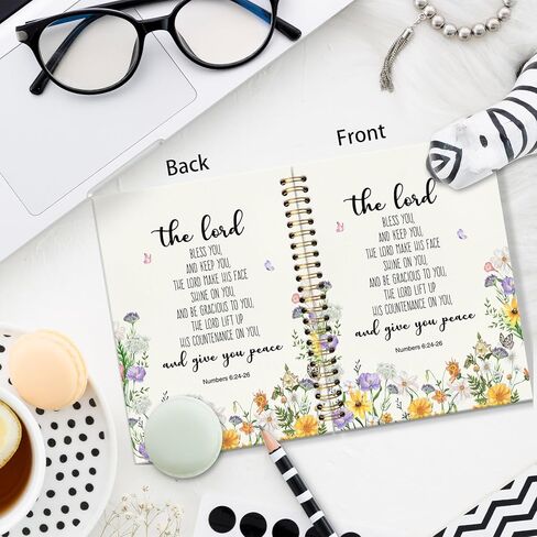 Christian Bible Floral Journal Notebook, Religious Scripture Prayer Flowers Notebooks for School Work College, Bible Notes Journal for Women, Bible Study A5 Spiral Notebook with Bible Verses in Kuwait