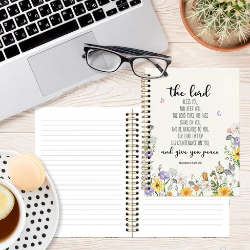 Christian Bible Floral Journal Notebook, Religious Scripture Prayer Flowers Notebooks for School Work College, Bible Notes Journal for Women, Bible Study A5 Spiral Notebook with Bible Verses in Kuwait