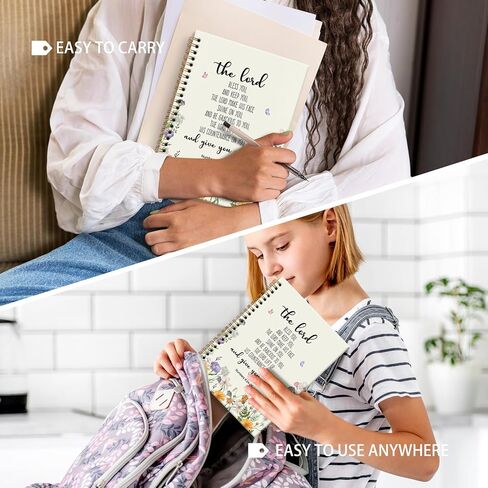 Christian Bible Floral Journal Notebook, Religious Scripture Prayer Flowers Notebooks for School Work College, Bible Notes Journal for Women, Bible Study A5 Spiral Notebook with Bible Verses in Kuwait