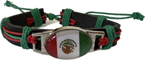 Pack of 12 PCS Leather Adjustable Country Flag Bracelet, Patriotic Wristband in Kuwait
