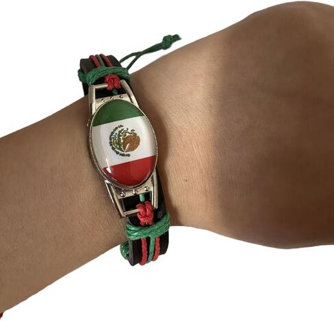 Pack of 12 PCS Leather Adjustable Country Flag Bracelet, Patriotic Wristband in Kuwait