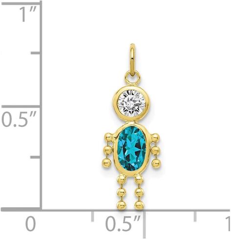 Saris and Things 10K Yellow Gold December Boy Birthstone Charm in Kuwait