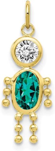 Saris and Things 10K Yellow Gold December Boy Birthstone Charm in Kuwait