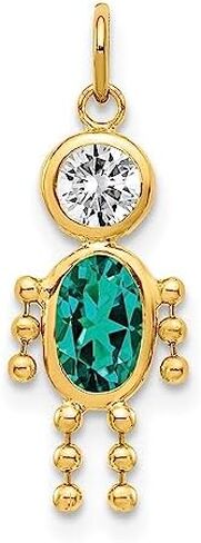 Saris and Things 10K Yellow Gold December Boy Birthstone Charm in Kuwait