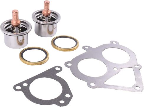 Thermostat 248-5513 + Gasket 139-3550 4N-1156 + Seal 3S9643 compatible with Caterpillar CAT Engine C-15 C15 in Kuwait