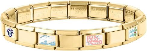 Italian Charms Only Charm Gold 8Pcs and Tools 9mm Italian Modular Charm Bracelet Link Handmade DIY Module Jewelry Gifts Pink in Kuwait