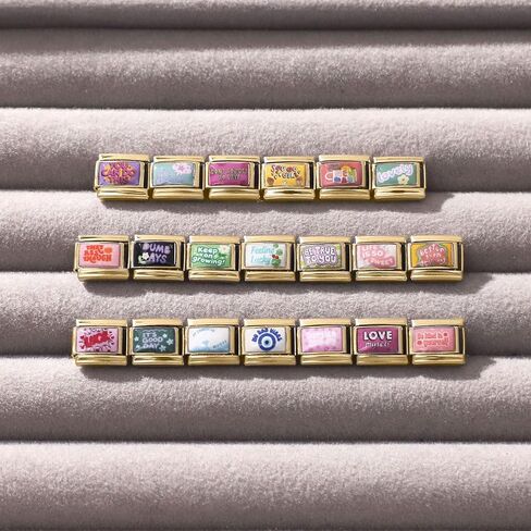 Italian Charms Only Charm Gold 8Pcs and Tools 9mm Italian Modular Charm Bracelet Link Handmade DIY Module Jewelry Gifts Pink in Kuwait