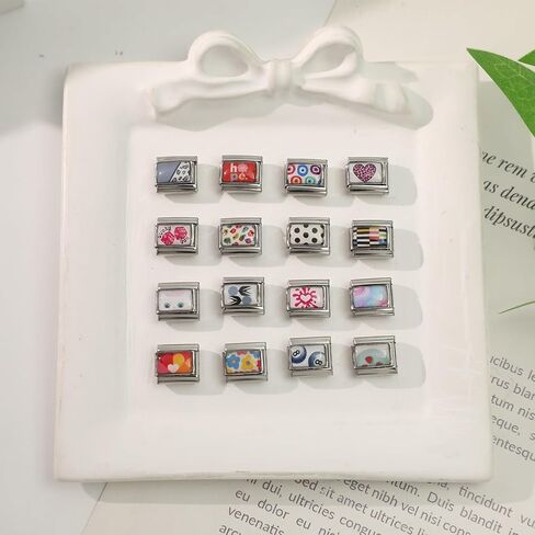 Italian Charms Only Charm Silver 8Pcs and Tools 9mm White Cat Italian Modular Charm Bracelet Link Handmade DIY Module Jewelry Gifts in Kuwait